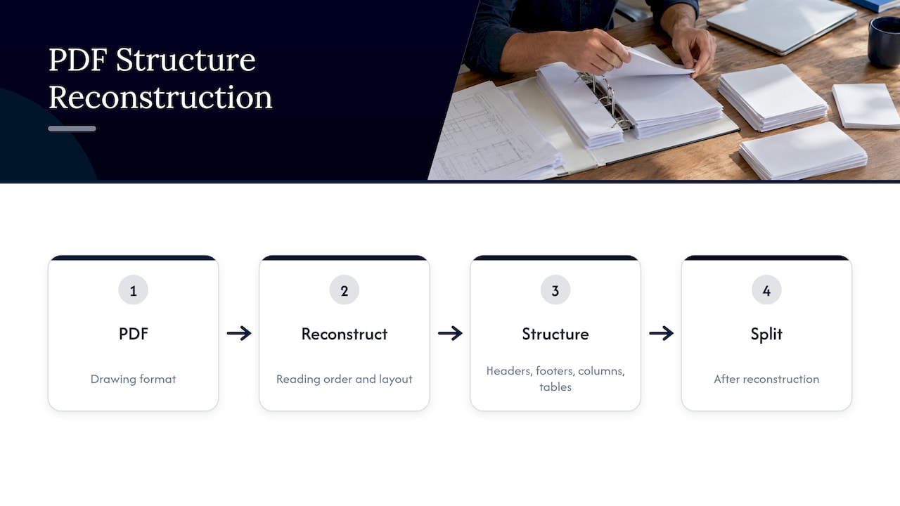 PDF layout elements reconstructed before chunking